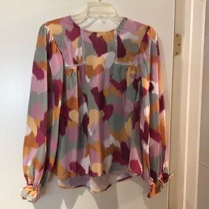 NWT Avara Beverly long sleeve multi colored blouse